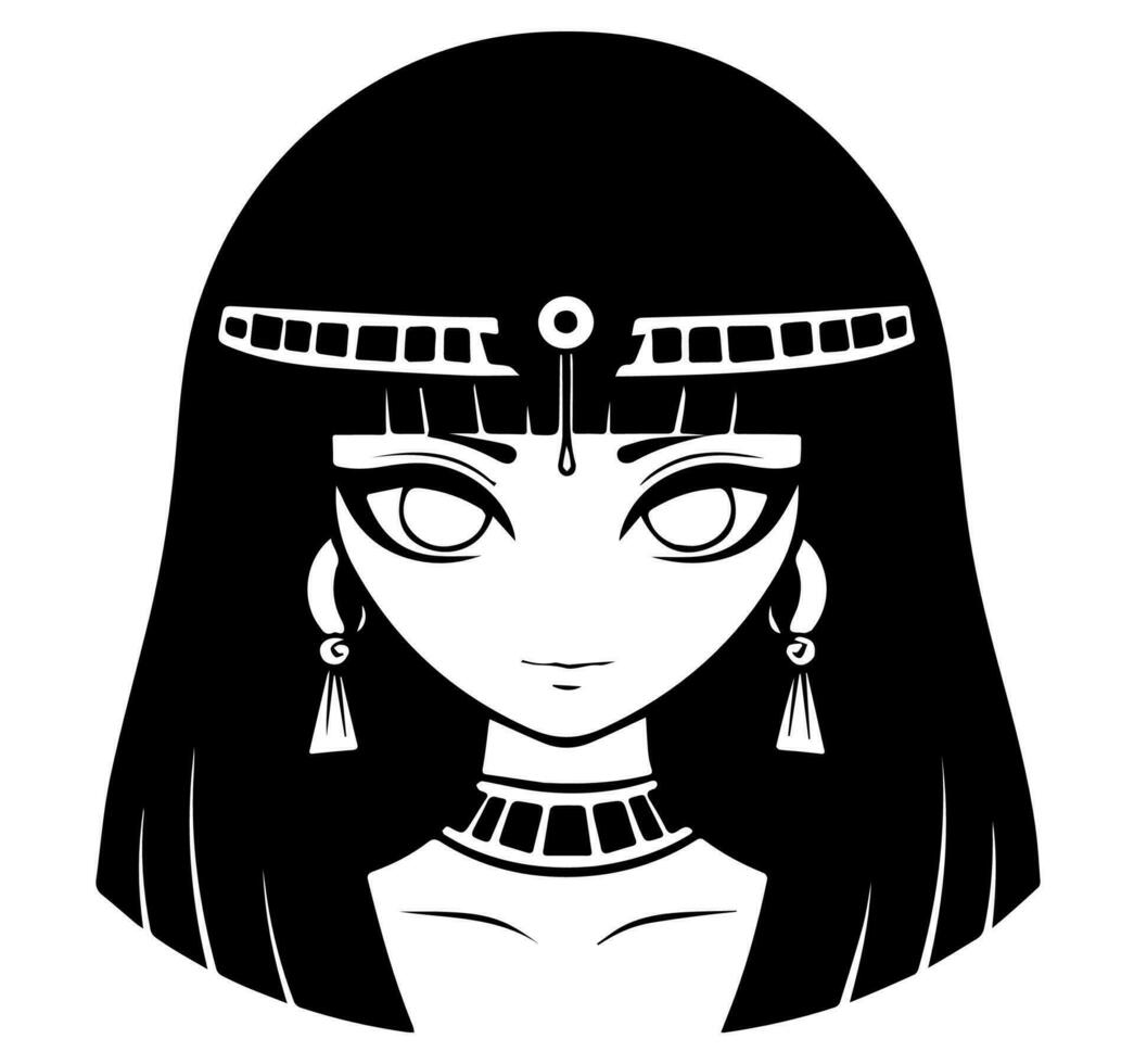 Cleopatra the queen of ancient Egypt, icon vector, cute cartoon. vector