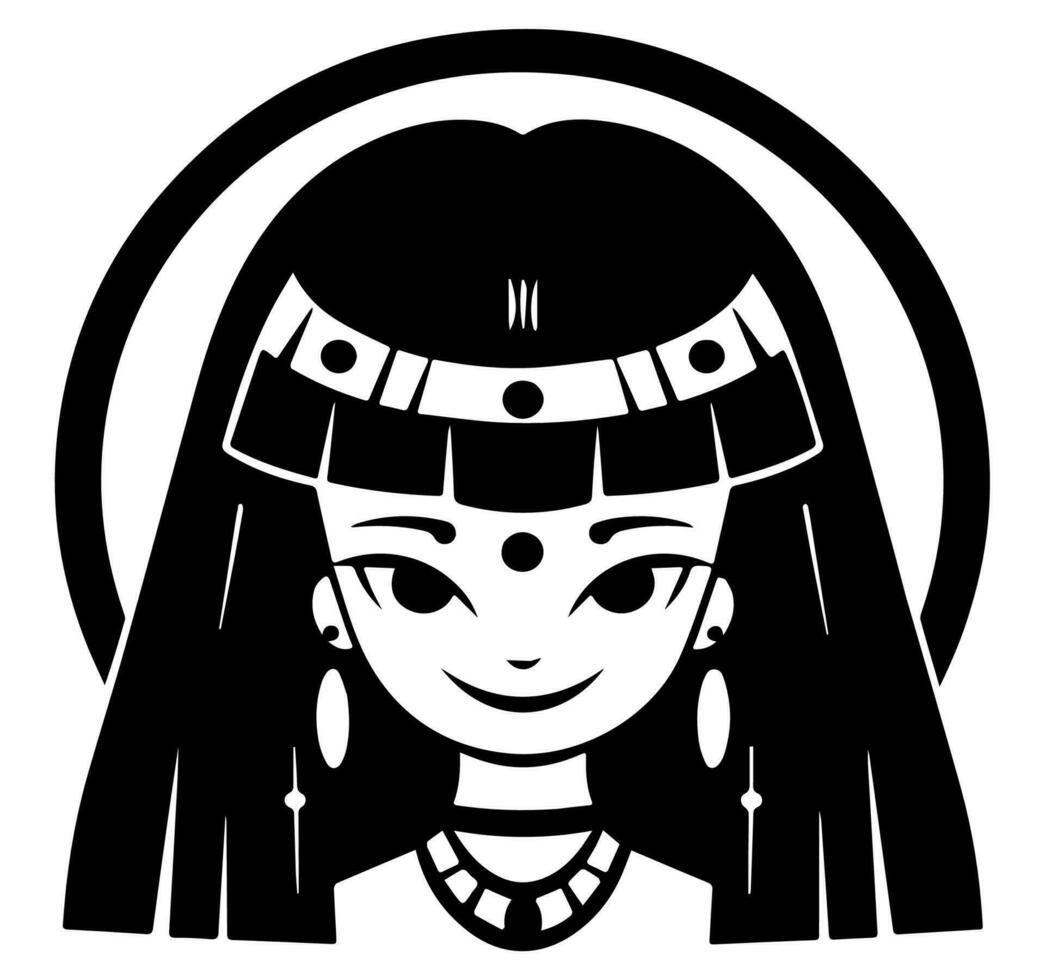 cleopatra el reina de antiguo Egipto, icono vector, linda dibujos animados. vector