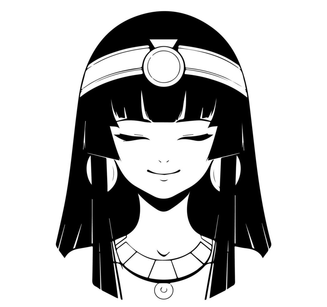 cleopatra el reina de antiguo Egipto, icono vector, linda dibujos animados. vector