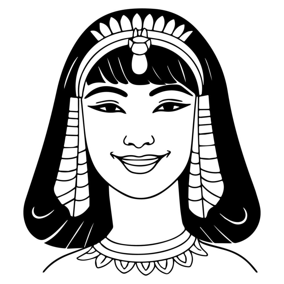 cleopatra el reina de antiguo Egipto, icono vector, linda dibujos animados. vector