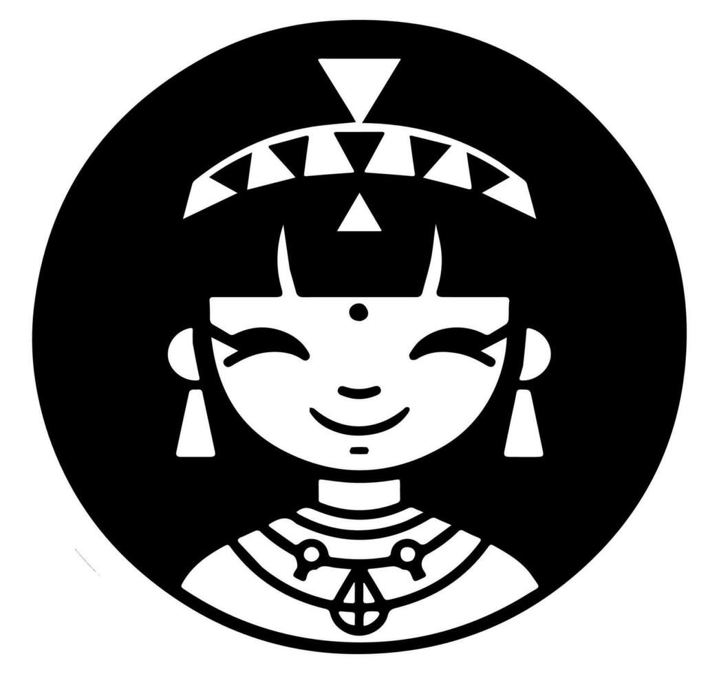 cleopatra el reina de antiguo Egipto, icono vector, linda dibujos animados. vector