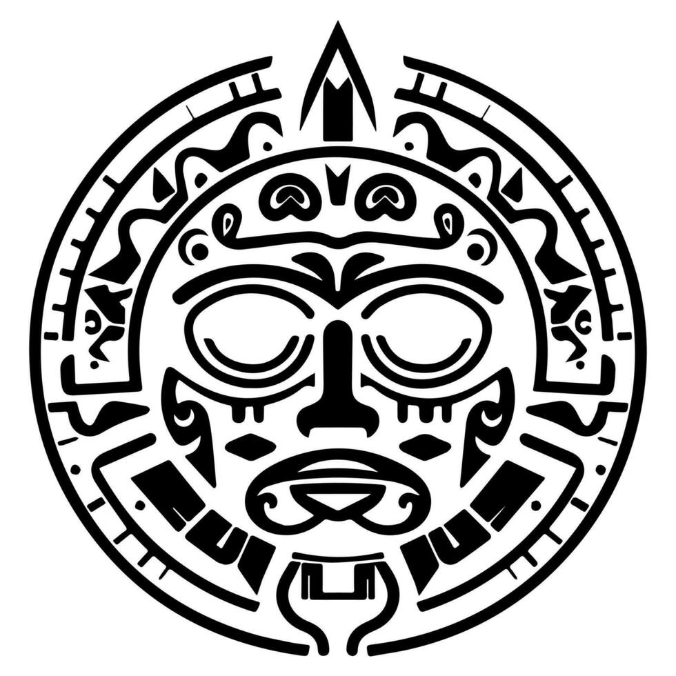 maya azteca tótem tatuaje vector icono