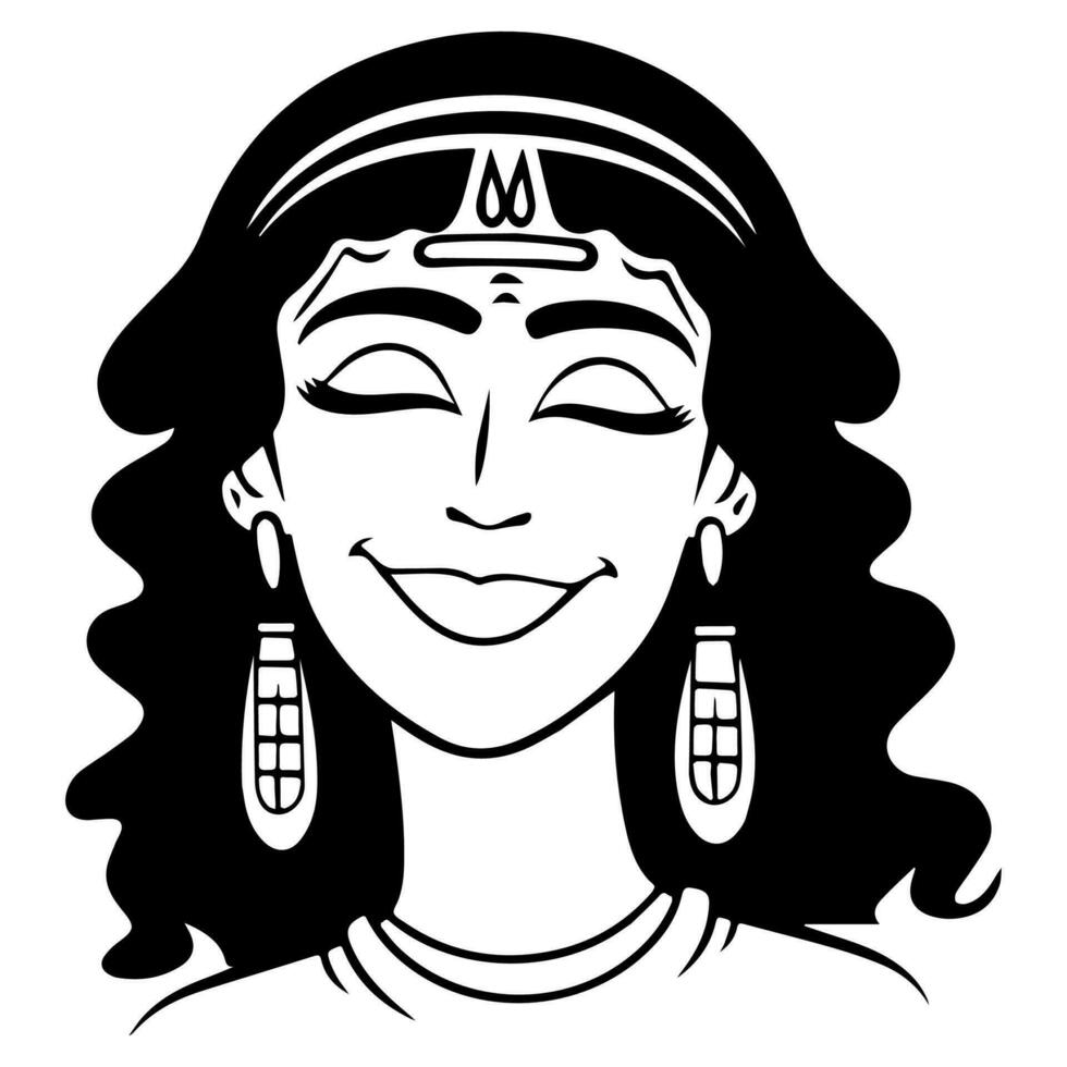 Cleopatra the queen of ancient Egypt, icon vector, cute cartoon. vector