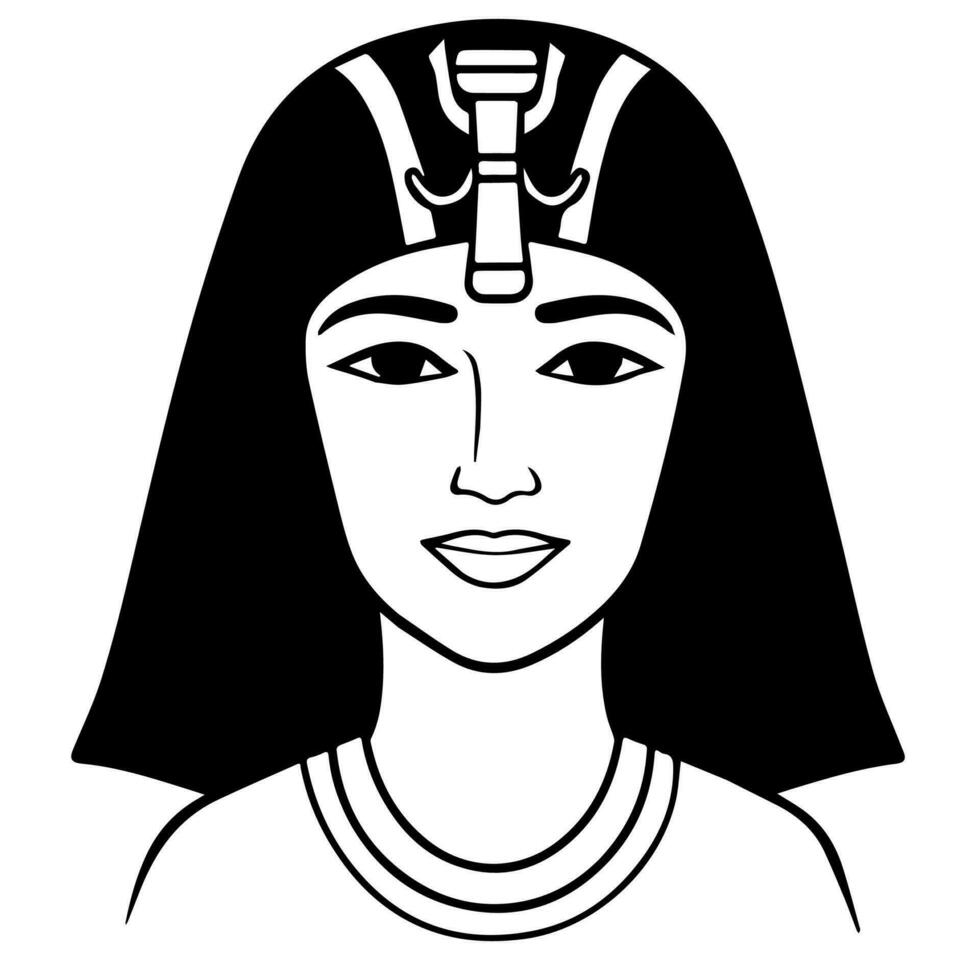 Cleopatra the queen of ancient Egypt, icon vector, cute cartoon. vector