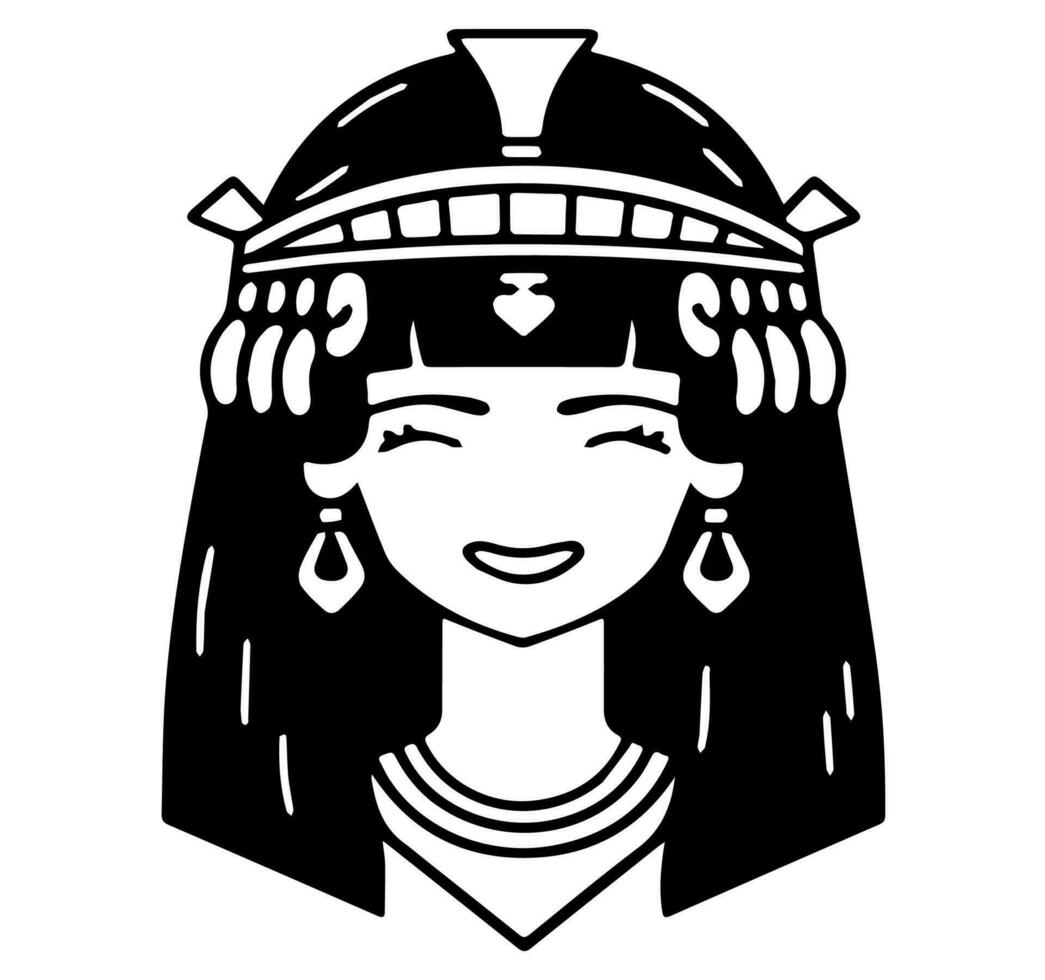 cleopatra el reina de antiguo Egipto, icono vector, linda dibujos animados. vector