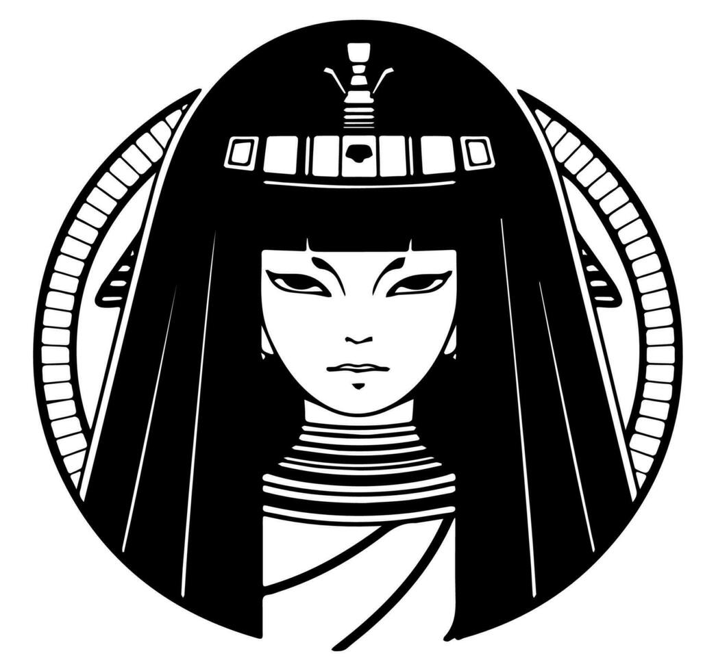 cleopatra el reina de antiguo Egipto, icono vector, linda dibujos animados. vector