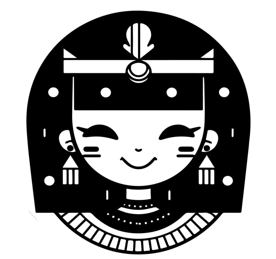 cleopatra el reina de antiguo Egipto, icono vector, linda dibujos animados. vector