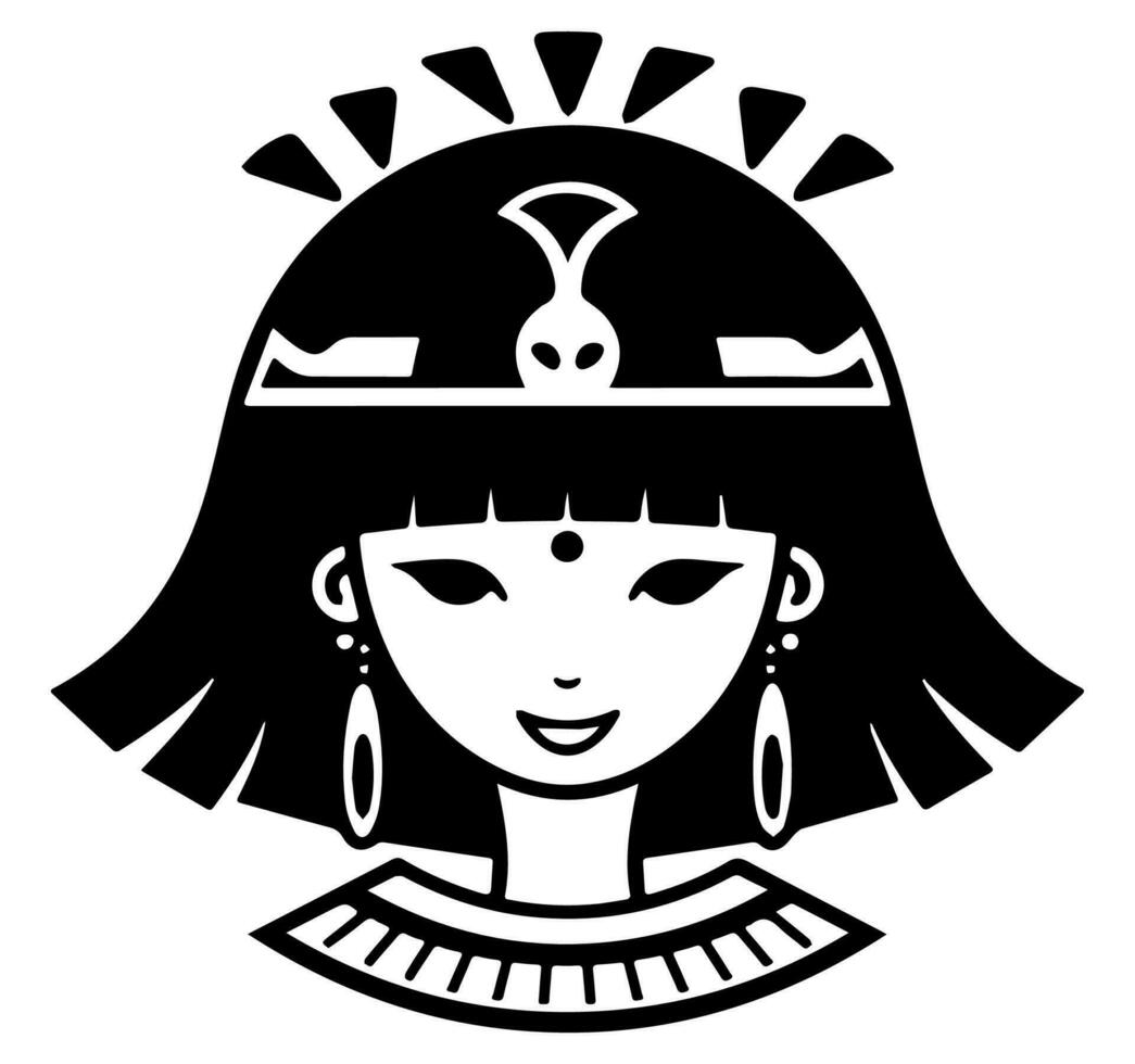 Cleopatra the queen of ancient Egypt, icon vector, cute cartoon. vector