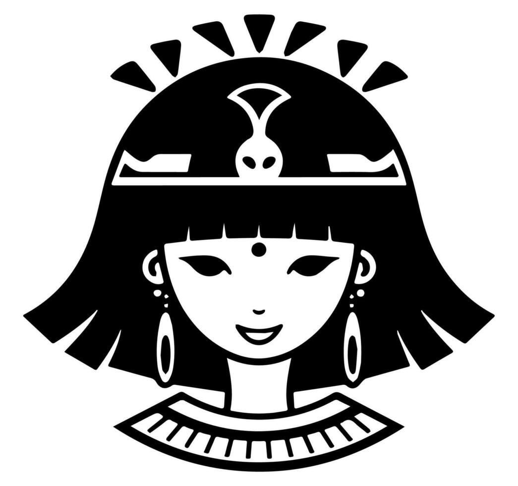 cleopatra el reina de antiguo Egipto, icono vector, linda dibujos animados. vector