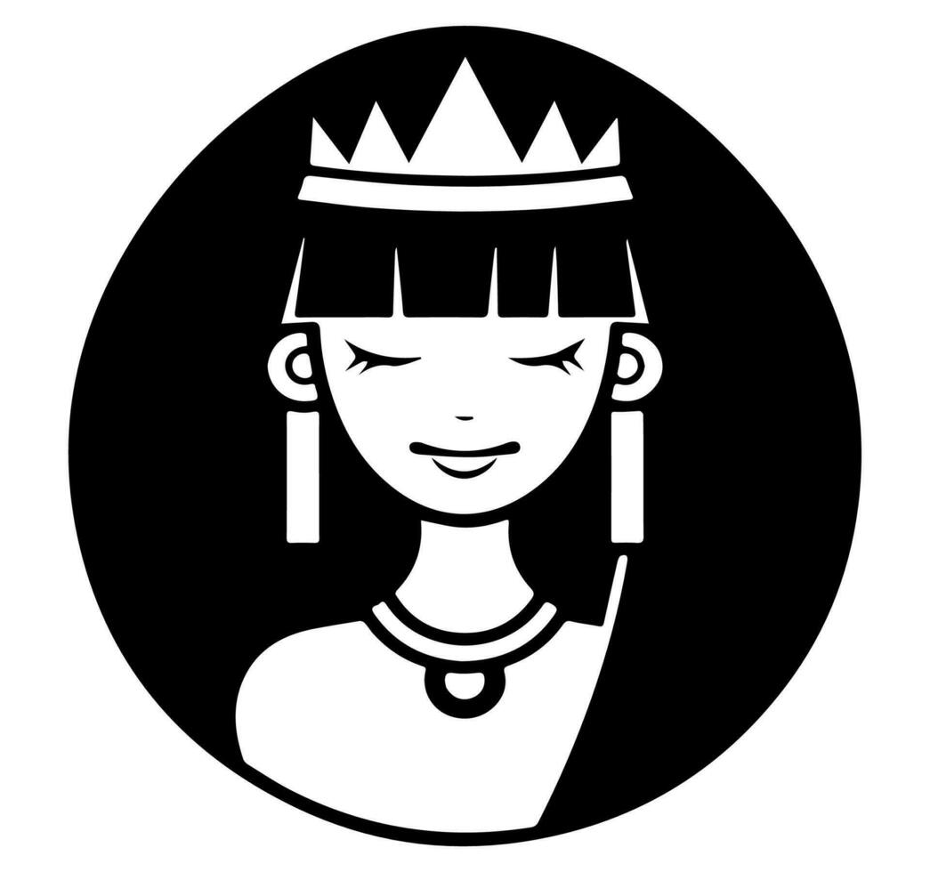 cleopatra el reina de antiguo Egipto, icono vector, linda dibujos animados. vector