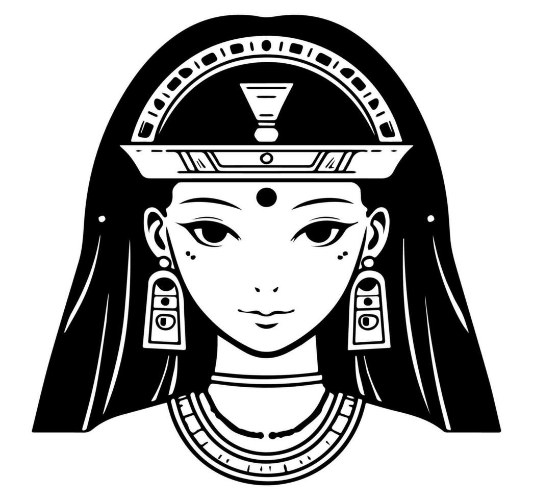 cleopatra el reina de antiguo Egipto, icono vector, linda dibujos animados. vector