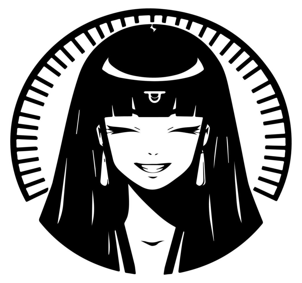 cleopatra el reina de antiguo Egipto, icono vector, linda dibujos animados. vector