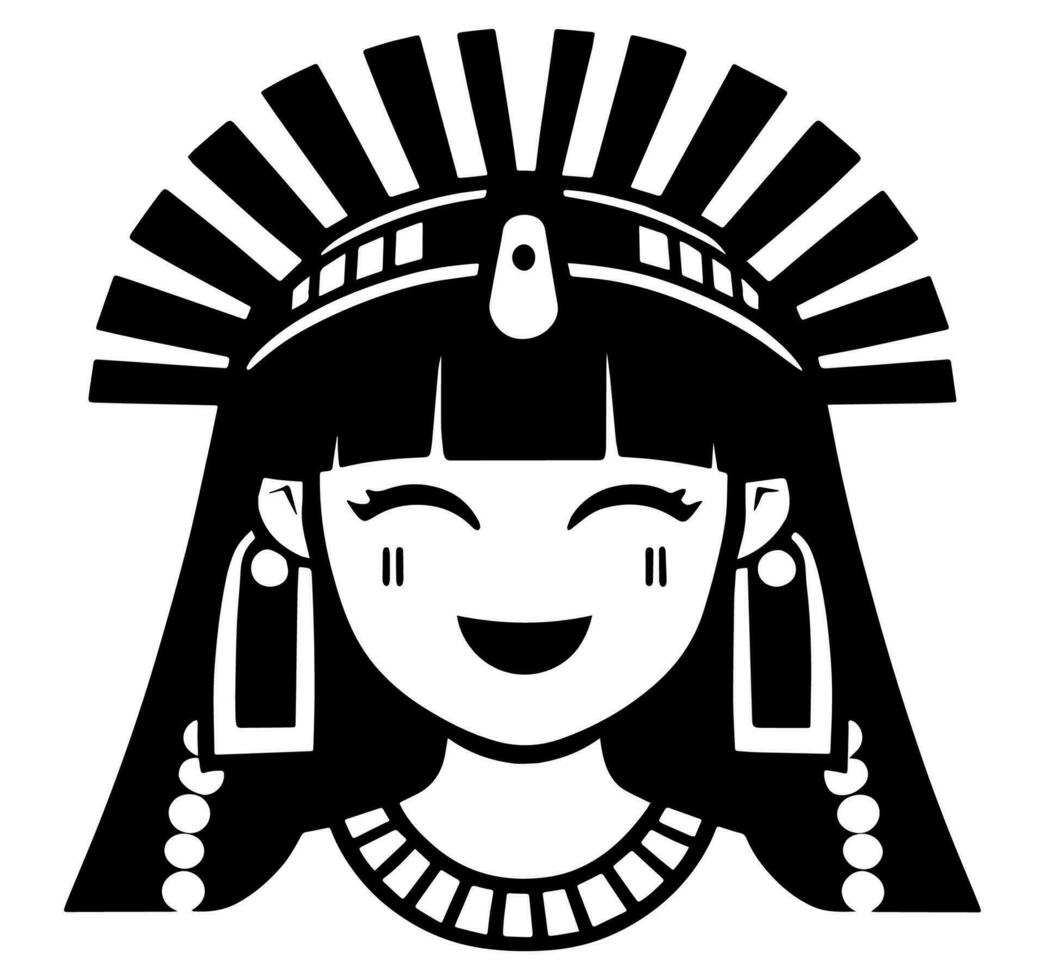 cleopatra el reina de antiguo Egipto, icono vector, linda dibujos animados. vector