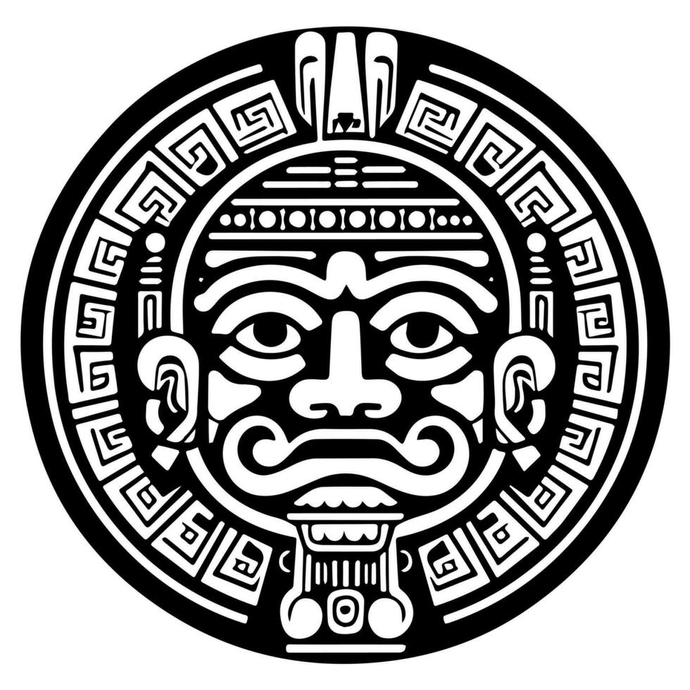 maya azteca tótem tatuaje vector icono
