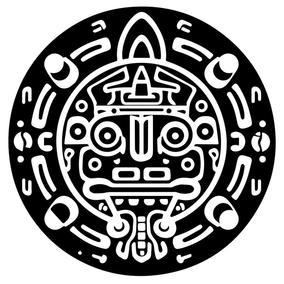 Mayan Aztec totem tattoo vector icon