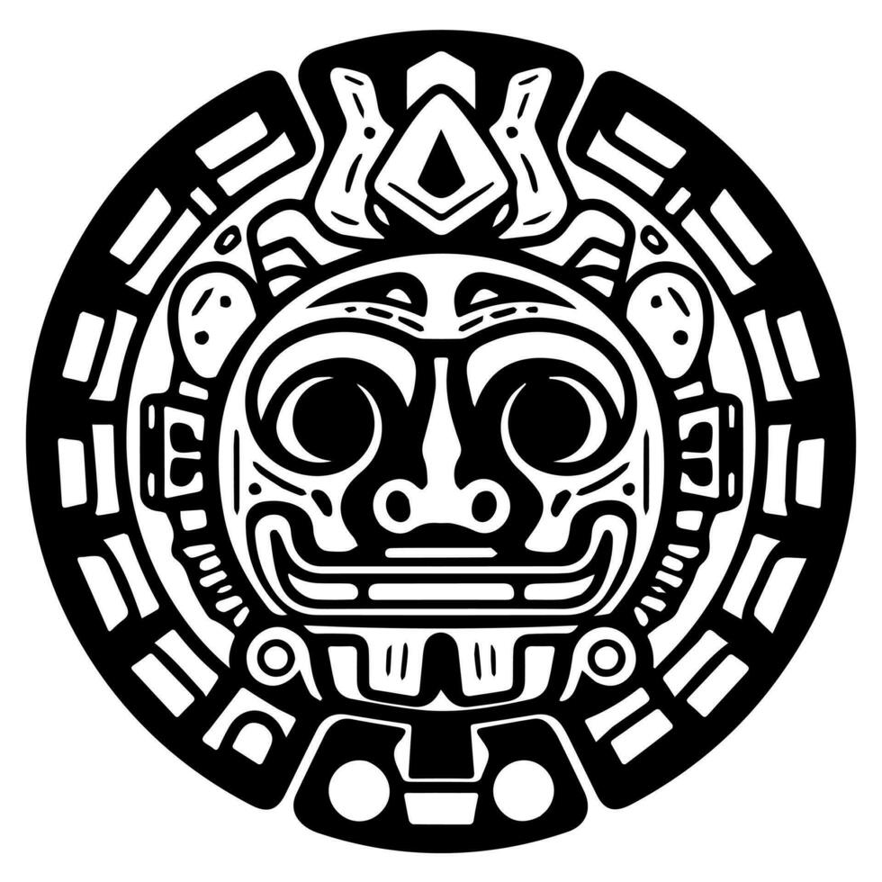 maya azteca tótem tatuaje vector icono