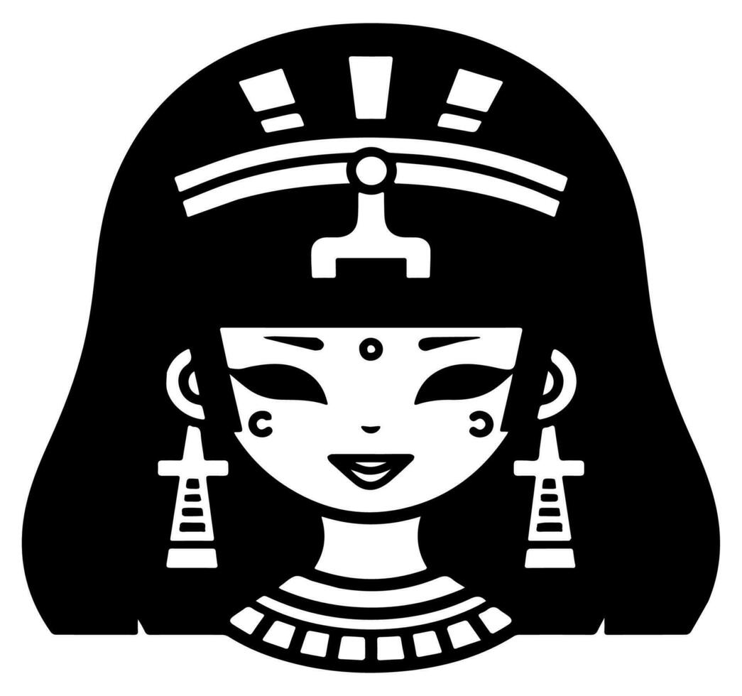 cleopatra el reina de antiguo Egipto, icono vector, linda dibujos animados. vector