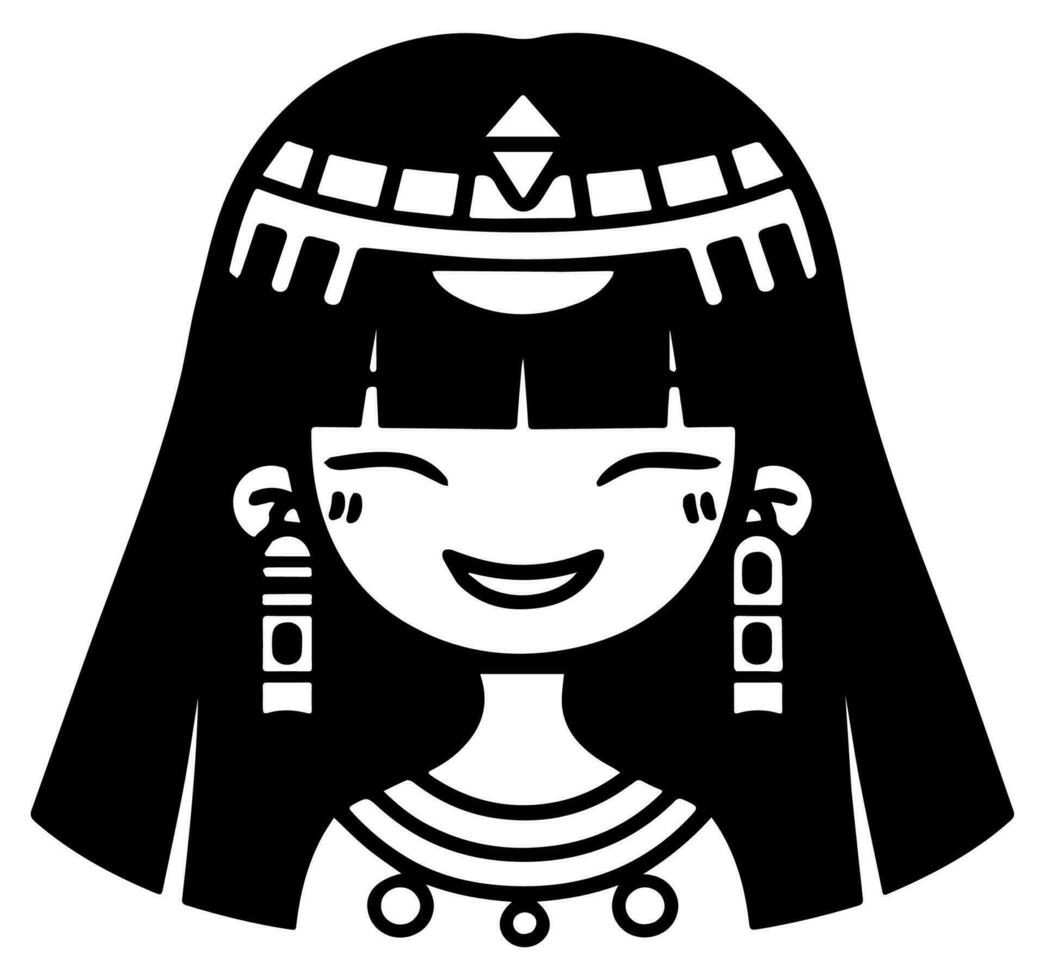 cleopatra el reina de antiguo Egipto, icono vector, linda dibujos animados. vector