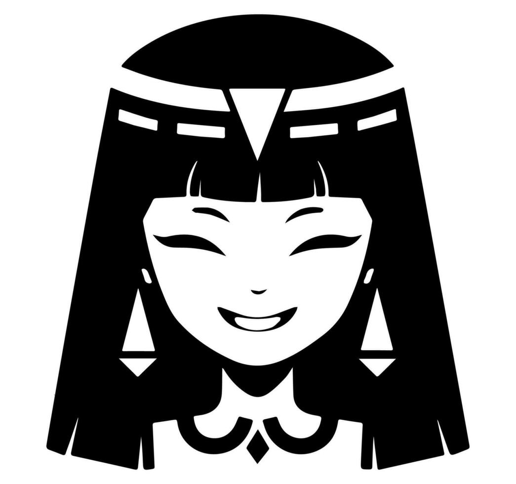 Cleopatra the queen of ancient Egypt, icon vector, cute cartoon. vector