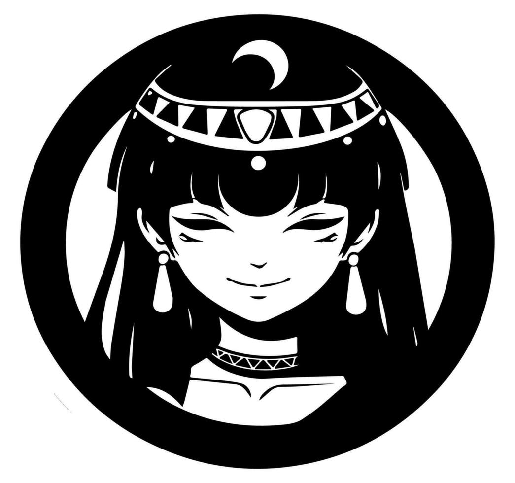 Cleopatra the queen of ancient Egypt, icon vector, cute cartoon. vector