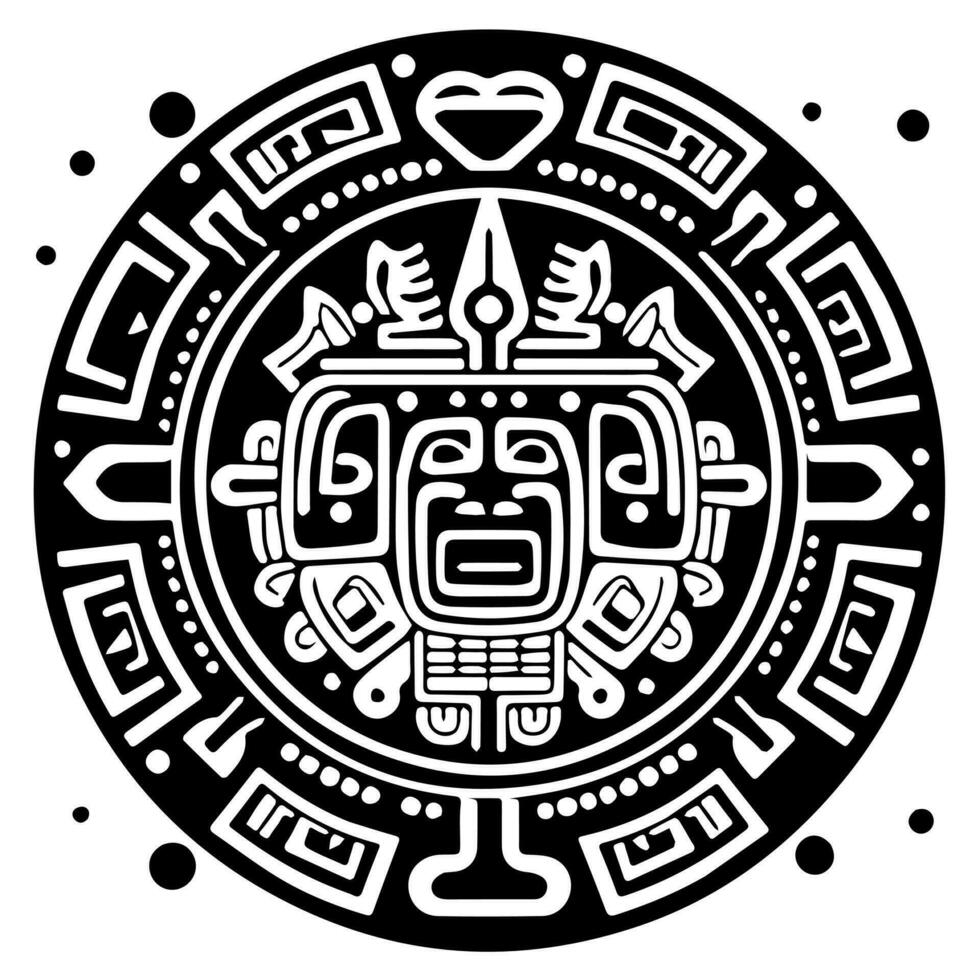 Mayan Aztec totem tattoo vector icon