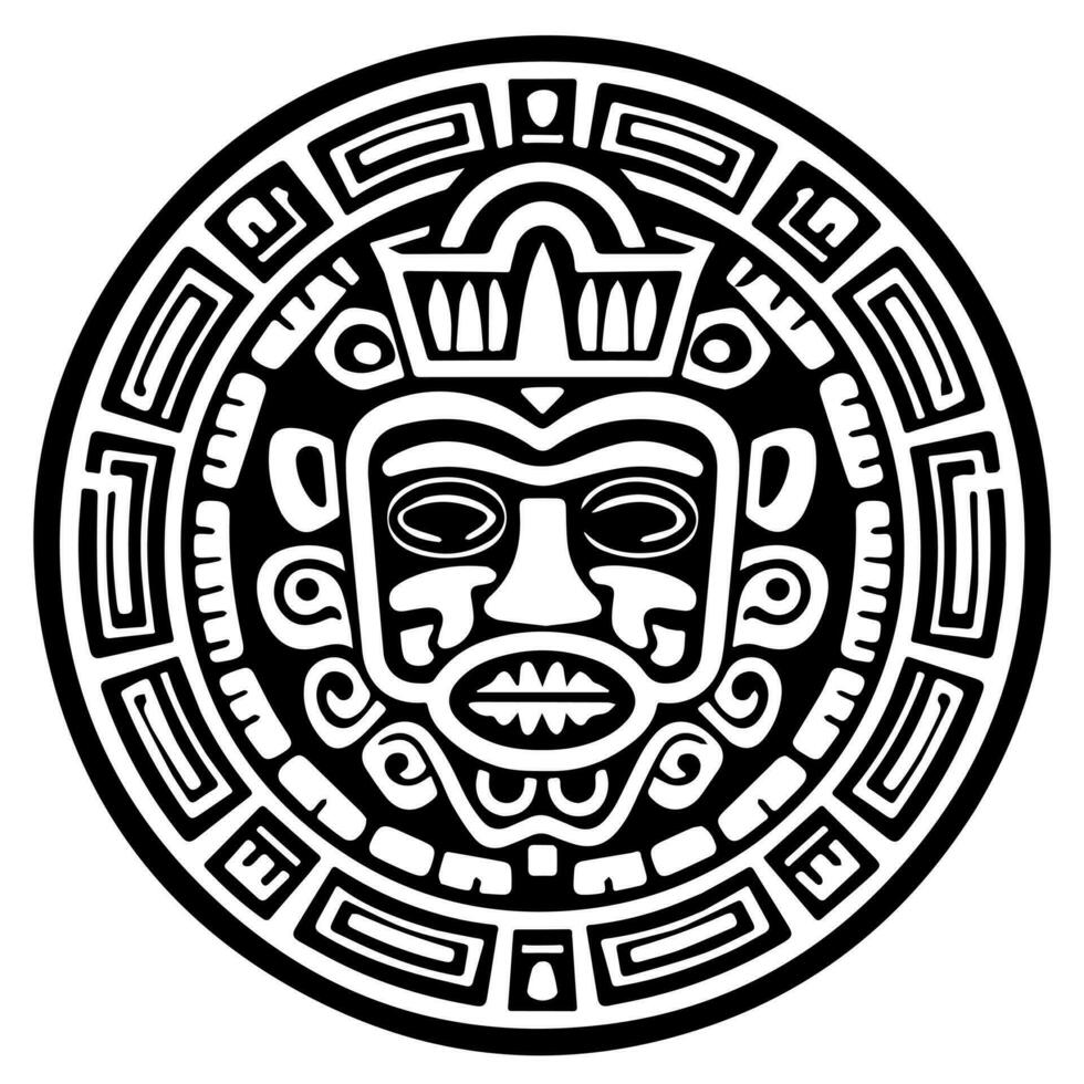 Mayan Aztec totem tattoo vector icon