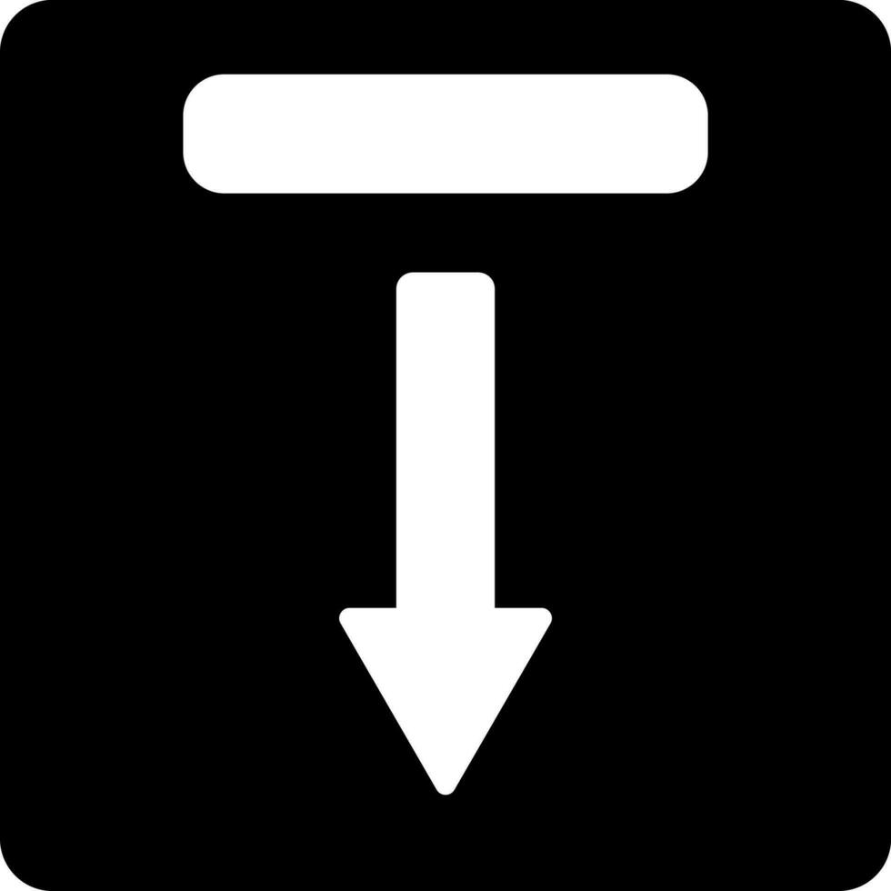 Glyph icon or symbol of import delivery parcel. vector