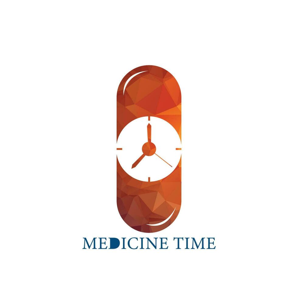 Time with pill vector logo template. Suitable for business. pharmacy, healthy, web and design