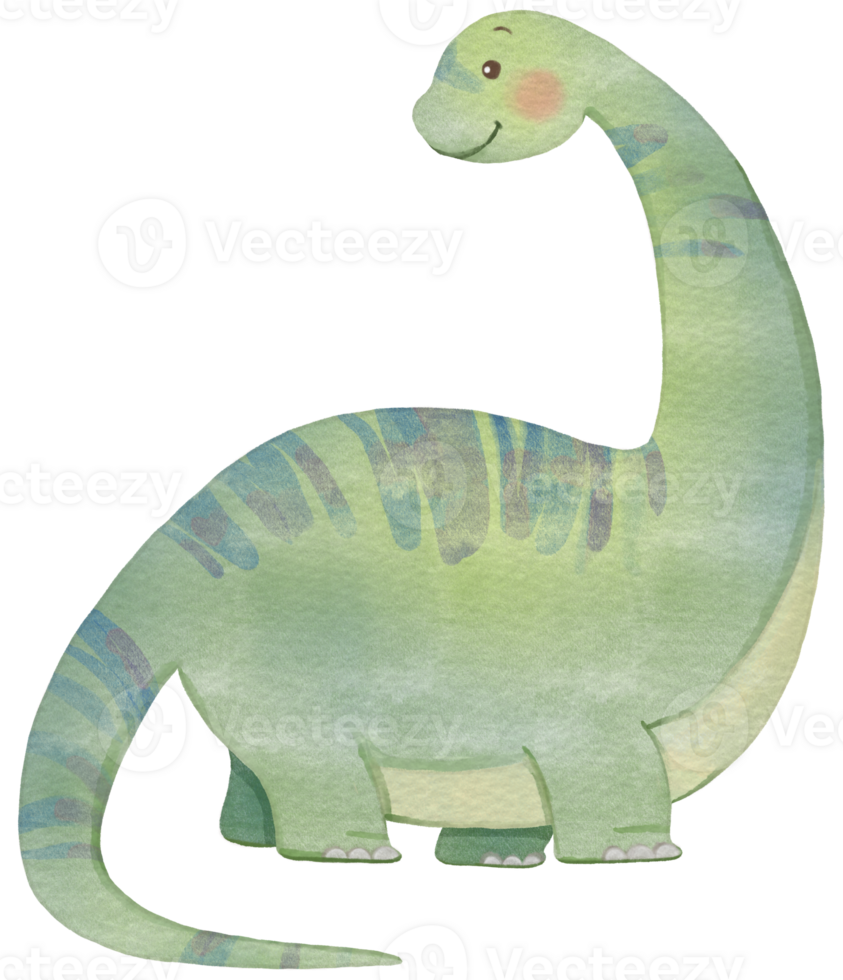 söt dino tecknad serie karaktär vattenfärg png