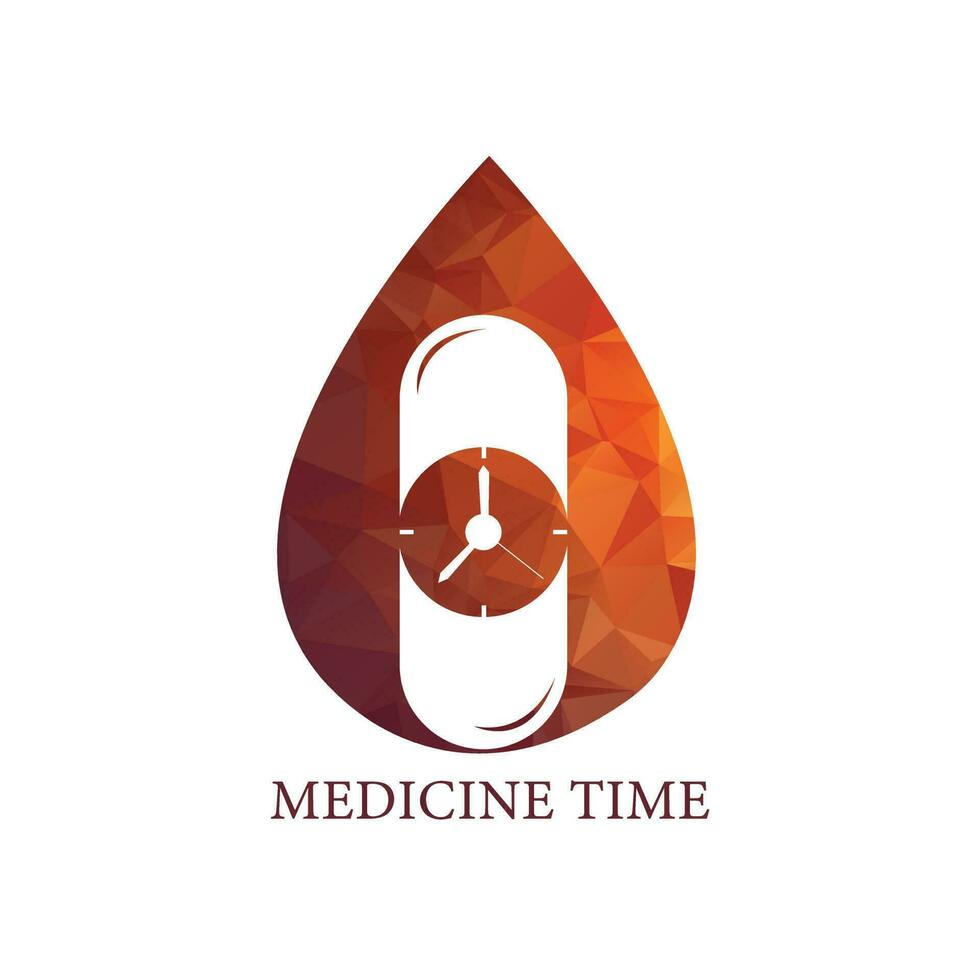 Time with pill vector logo template. Suitable for business. pharmacy, healthy, web and design