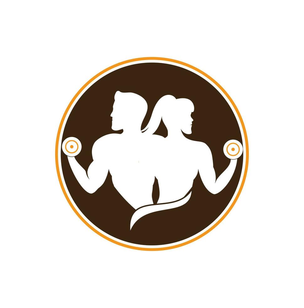 gimnasio logo masculino hembra aptitud logo diseño modelo vector