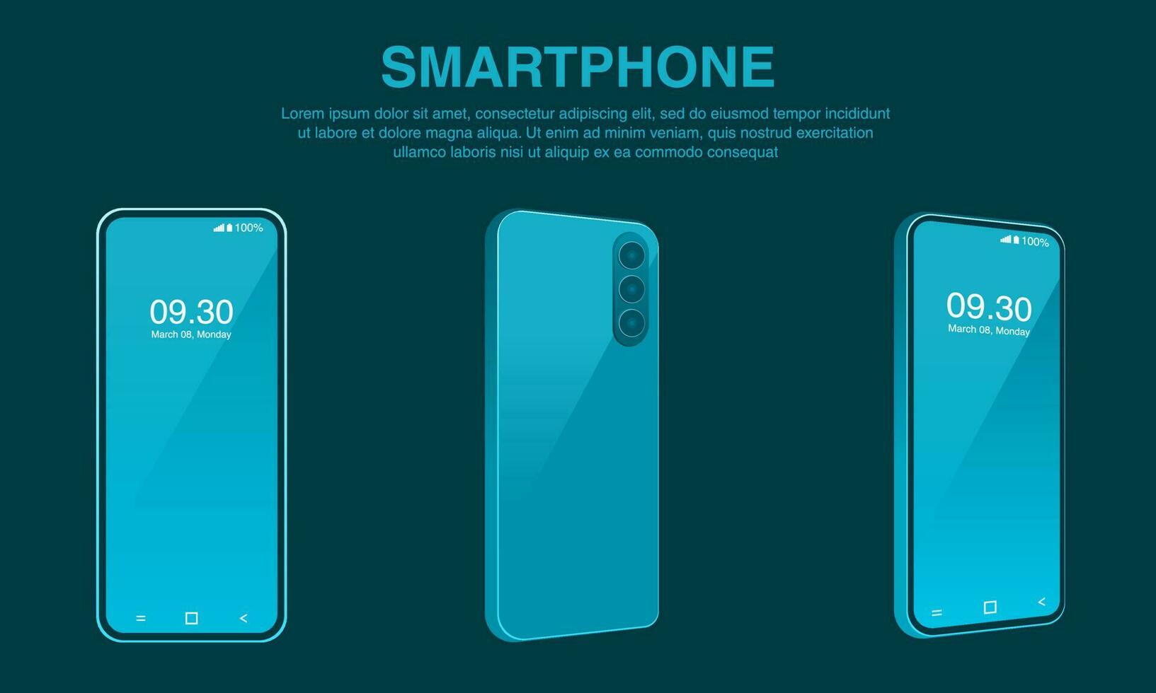 Smartphone vector icon and illustration