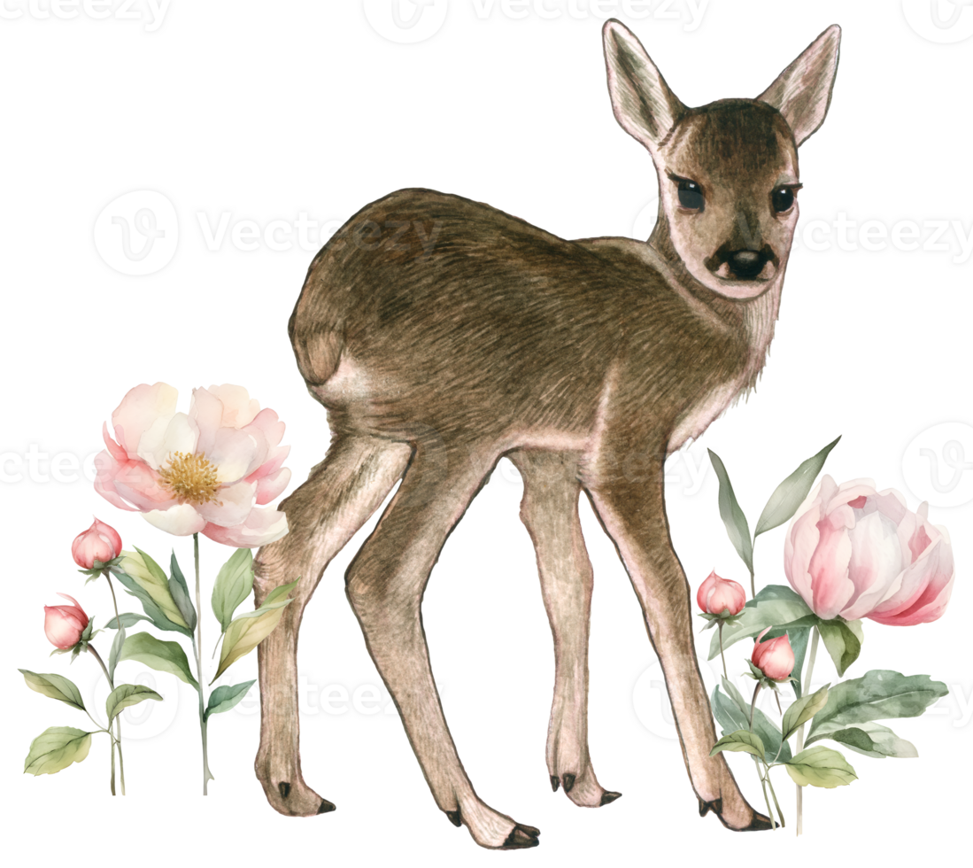 Baby Deer watercolor animal wildlife adorable animal png