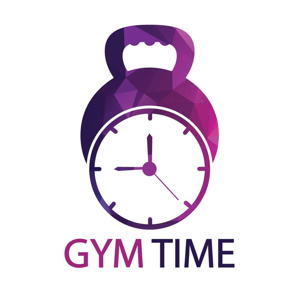 Gym Time Logo Template Design Vector, Emblem, Design Concept, Creative Symbol, Icon vector