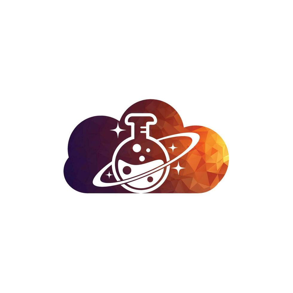 planeta laboratorio logo diseño ilustración vector planeta laboratorio logo