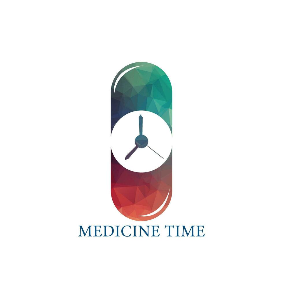 Time with pill vector logo template. Suitable for business. pharmacy, healthy, web and design
