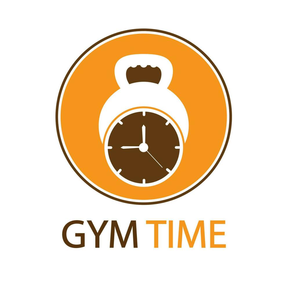 Gym Time Logo Template Design Vector, Emblem, Design Concept, Creative Symbol, Icon vector