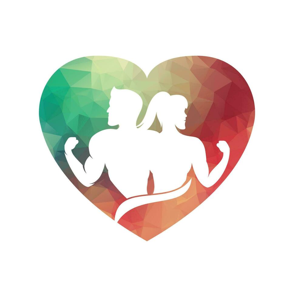 gym logo male female fitness logo design template vector