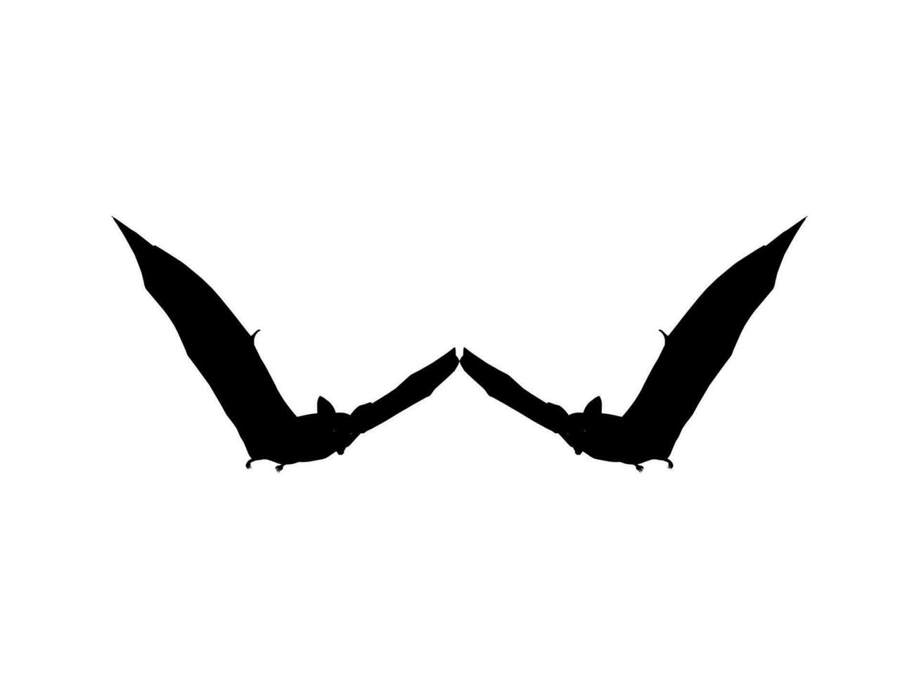 Silhouette of the Pair of Flying Fox or Bat for Art Illustration, Icon, Symbol, Pictogram, Logo, Website, or Graphic Design Element. Vector Illustration
