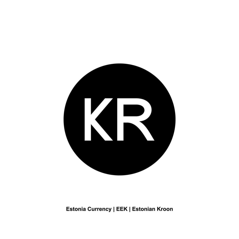 Estonia Currency Symbol, Estonian Kroon Icon, EEK Sign. Vector Illustration