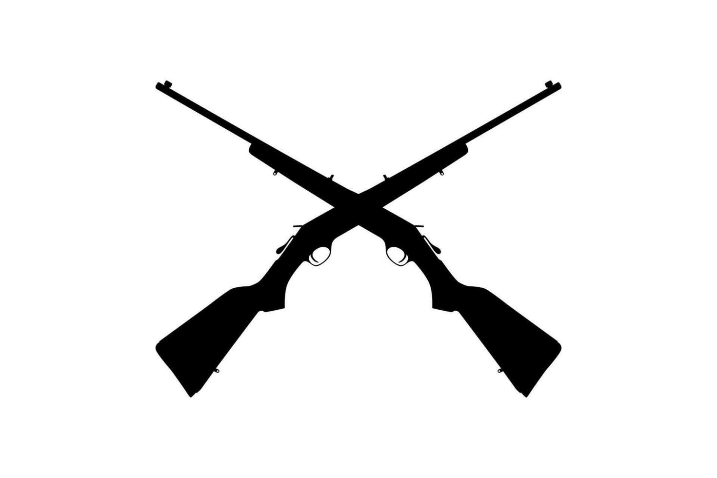 Weapon Silhouette, a long gun is a category of firearms with long barrels, for Pictogram. Logo, Apps, Website, Art Illustration or Graphic Design Element. Vector Illustration