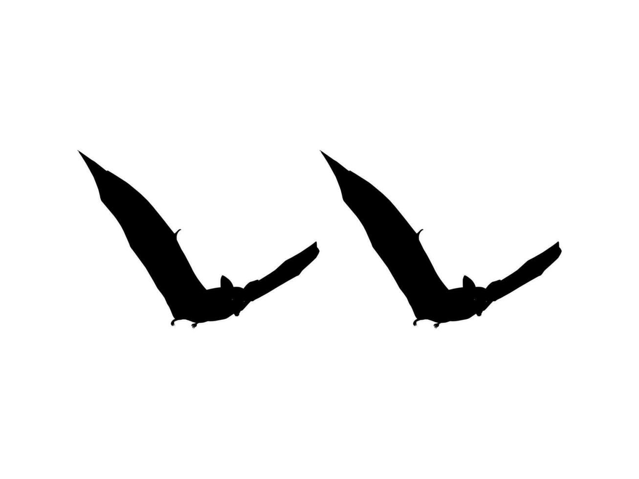 silueta del par de zorro volador o murciélago para ilustración de arte, icono, símbolo, pictograma, logotipo, sitio web o elemento de diseño gráfico. ilustración vectorial vector
