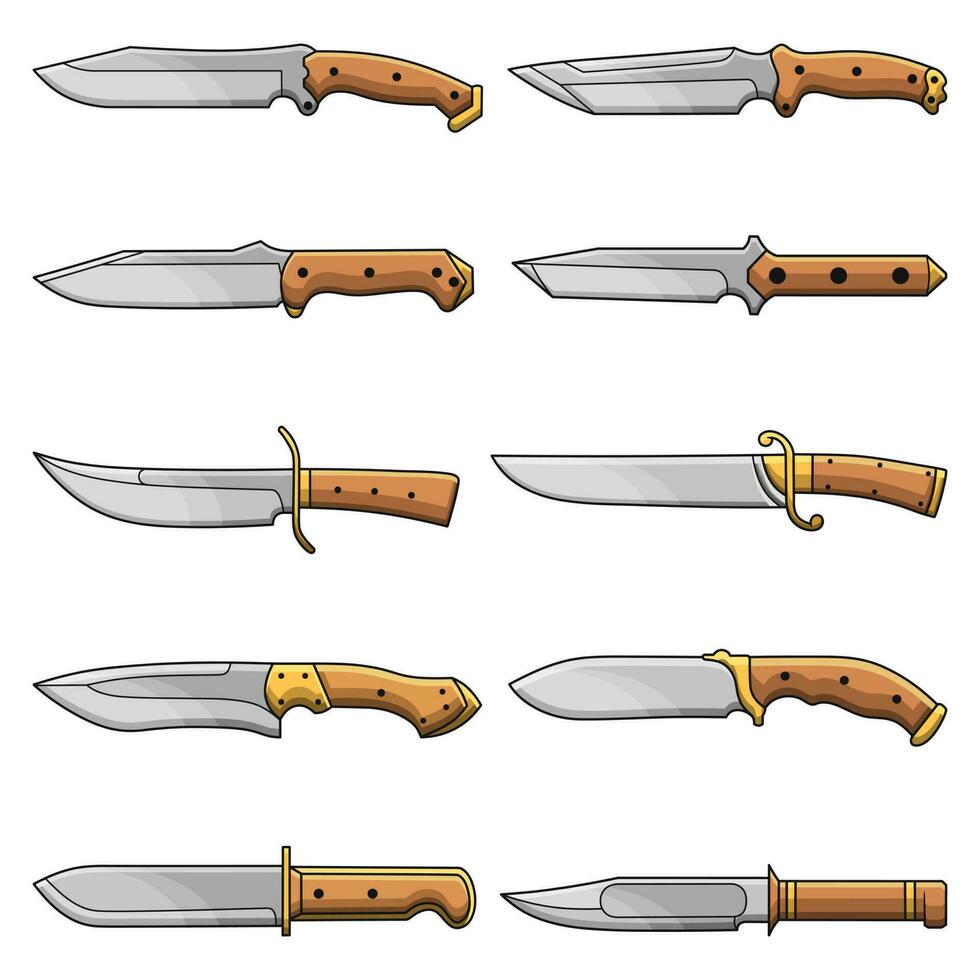 Bundle Bundle 2 various models of knives and daggers, vector premium quality various models of knives and daggers, vector premium quality