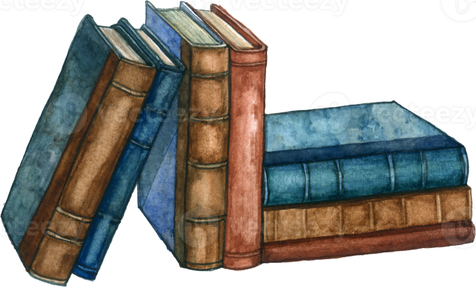 Vintage floral books watercolor png
