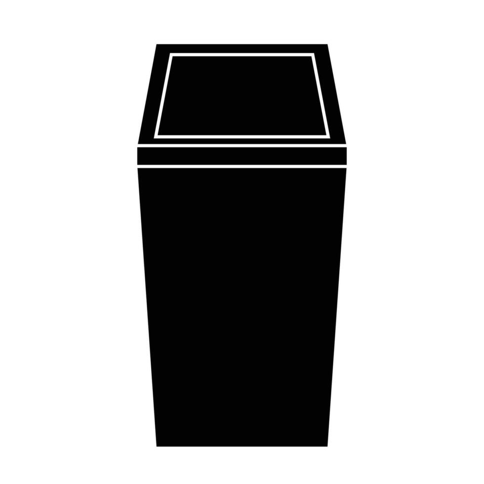 Black office waste bin on white background vector