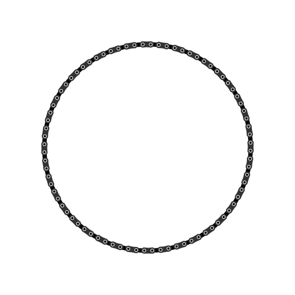 Black round chain circle frame. Flat vector illustration isolated on white.