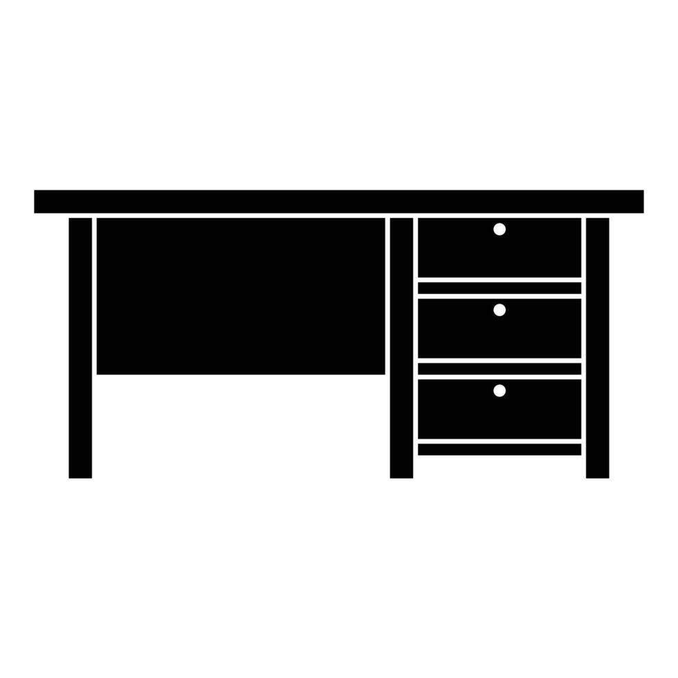 oficina mesa detalle icono en glifo versión, aislado en blanco vector