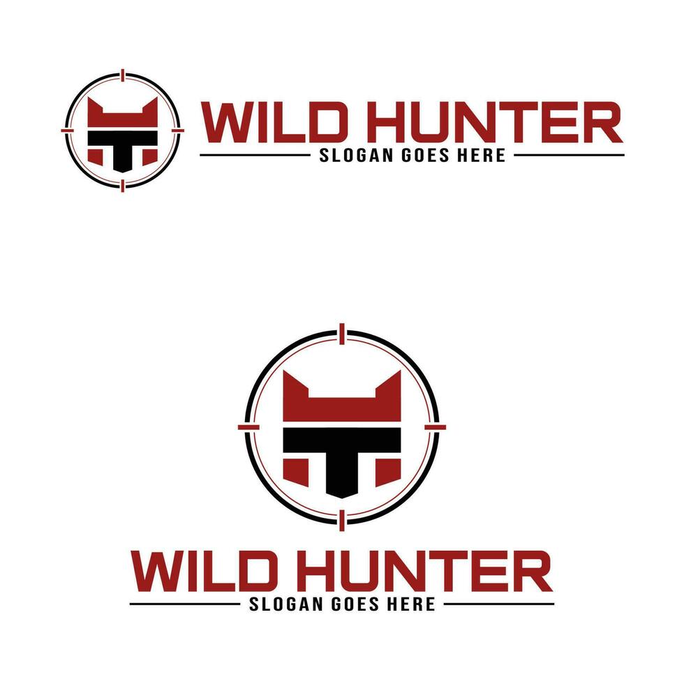 Hunting club logo design on white background vector