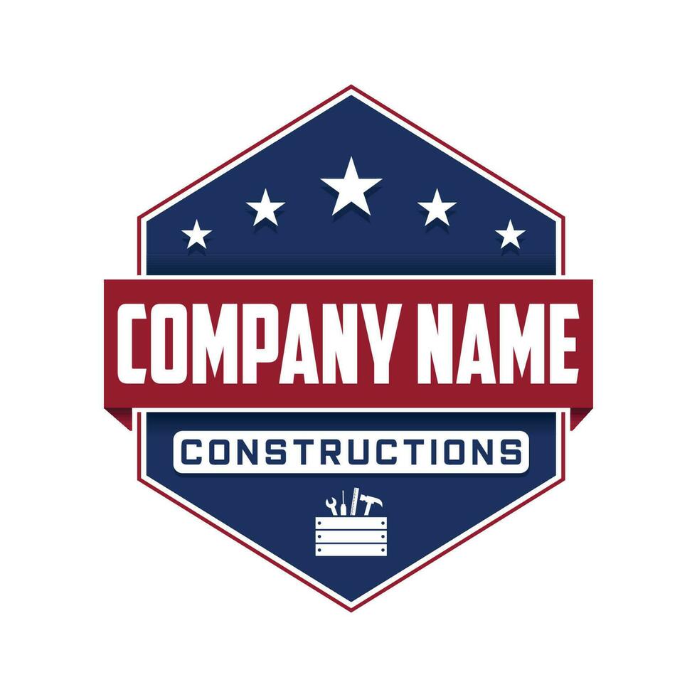 Vector illustration of home construction logo on white background