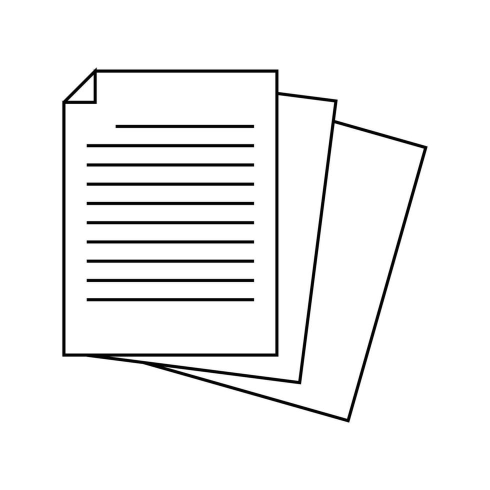 Document vector icon isolated on white background